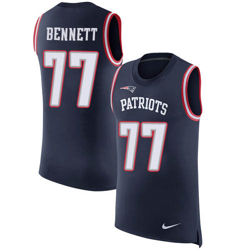 Nike Patriots #77 Michael Bennett Navy Blue Team Color Men's Stitched NFL Limited Rush Tank Top Jersey Nike Patriots #77 Michael Bennett Navy Blue Team Color Men's Stitched NFL Limited Rush Tank Top Jersey