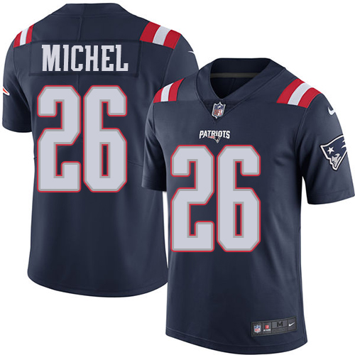 Nike Patriots #26 Sony Michel Navy Blue Men's Stitched NFL Limited Rush Jersey Nike Patriots #26 Sony Michel Navy Blue Men's Stitched NFL Limited Rush Jersey