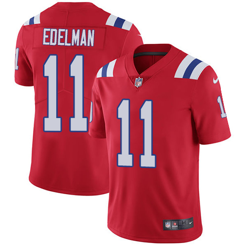 Nike Patriots #11 Julian Edelman Red Alternate Men's Stitched NFL Vapor Untouchable Limited Jersey Nike Patriots #11 Julian Edelman Red Alternate Men's Stitched NFL Vapor Untouchable Limited Jersey