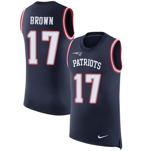 Nike Patriots #17 Antonio Brown Navy Blue Team Color Men's Stitched NFL Limited Rush Tank Top Jersey Nike Patriots #17 Antonio Brown Navy Blue Team Color Men's Stitched NFL Limited Rush Tank Top Jersey