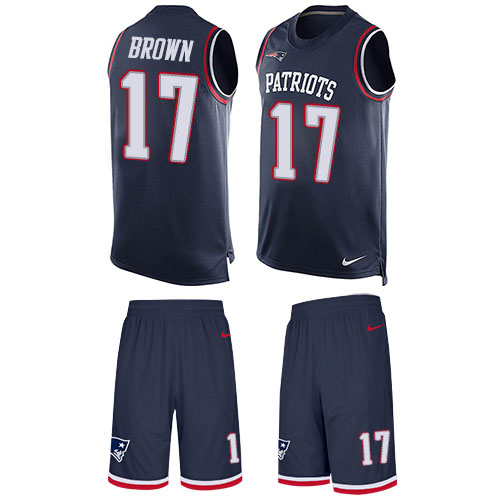 Nike Patriots #17 Antonio Brown Navy Blue Team Color Men's Stitched NFL Limited Tank Top Suit Jersey Nike Patriots #17 Antonio Brown Navy Blue Team Color Men's Stitched NFL Limited Tank Top Suit Jersey