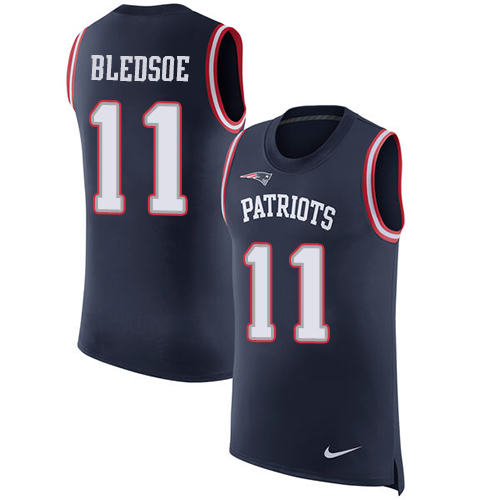 Nike Patriots #11 Drew Bledsoe Navy Blue Team Color Men's Stitched NFL Limited Rush Tank Top Jersey Nike Patriots #11 Drew Bledsoe Navy Blue Team Color Men's Stitched NFL Limited Rush Tank Top Jersey