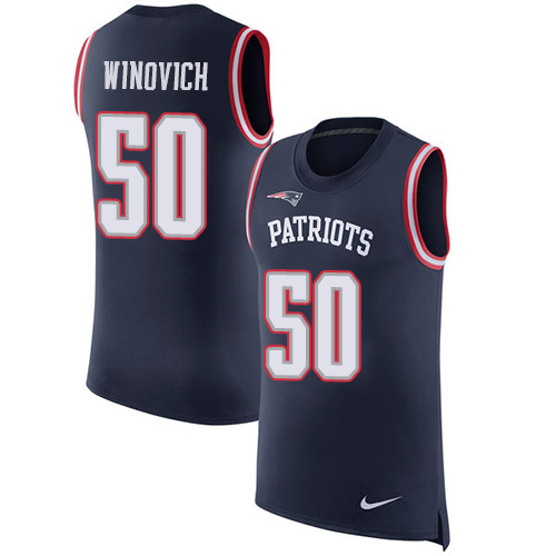 Nike Patriots #50 Chase Winovich Navy Blue Team Color Men's Stitched NFL Limited Rush Tank Top Jersey Nike Patriots #50 Chase Winovich Navy Blue Team Color Men's Stitched NFL Limited Rush Tank Top Jersey