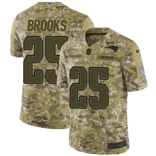 Nike Patriots #25 Terrence Brooks Camo Men's Stitched NFL Limited 2018 Salute To Service Jersey Nike Patriots #25 Terrence Brooks Camo Men's Stitched NFL Limited 2018 Salute To Service Jersey