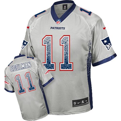 Nike Patriots #11 Julian Edelman Grey Men's Stitched NFL Elite Drift Fashion Jersey Nike Patriots #11 Julian Edelman Grey Men's Stitched NFL Elite Drift Fashion Jersey