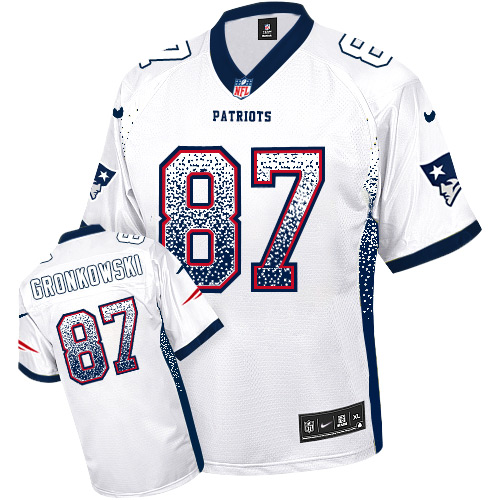 Nike Patriots #87 Rob Gronkowski White Men's Stitched NFL Elite Drift Fashion Jersey Nike Patriots #87 Rob Gronkowski White Men's Stitched NFL Elite Drift Fashion Jersey