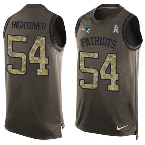 Nike Patriots #54 Dont'a Hightower Green Men's Stitched NFL Limited Salute To Service Tank Top Jersey Nike Patriots #54 Dont'a Hightower Green Men's Stitched NFL Limited Salute To Service Tank Top Jersey
