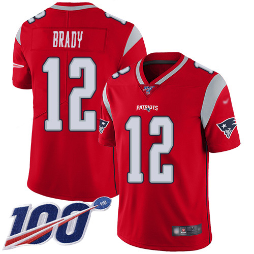 Nike Patriots #12 Tom Brady Red Men's Stitched NFL Limited Inverted Legend 100th Season Jersey Nike Patriots #12 Tom Brady Red Men's Stitched NFL Limited Inverted Legend 100th Season Jersey