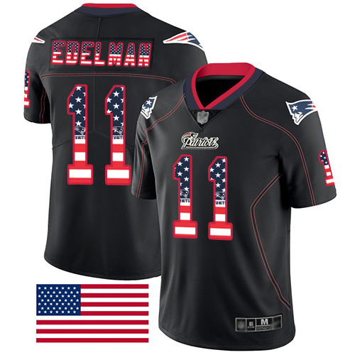 Nike Patriots #11 Julian Edelman Black Men's Stitched NFL Limited Rush USA Flag Jersey Nike Patriots #11 Julian Edelman Black Men's Stitched NFL Limited Rush USA Flag Jersey