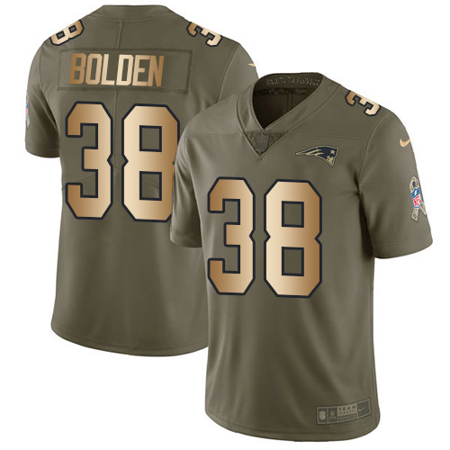Nike Patriots #38 Brandon Bolden Olive/Gold Men's Stitched NFL Limited 2017 Salute To Service Jersey Nike Patriots #38 Brandon Bolden Olive/Gold Men's Stitched NFL Limited 2017 Salute To Service Jersey