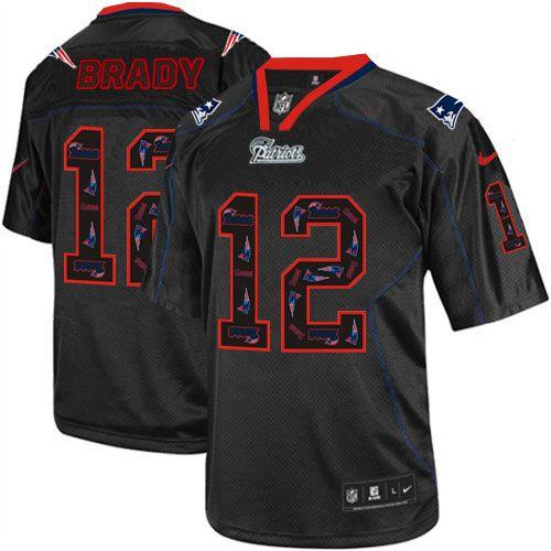 Nike Patriots #12 Tom Brady New Lights Out Black Men's Stitched NFL Elite Jersey Nike Patriots #12 Tom Brady New Lights Out Black Men's Stitched NFL Elite Jersey