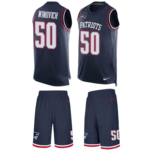 Nike Patriots #50 Chase Winovich Navy Blue Team Color Men's Stitched NFL Limited Tank Top Suit Jersey Nike Patriots #50 Chase Winovich Navy Blue Team Color Men's Stitched NFL Limited Tank Top Suit Jersey