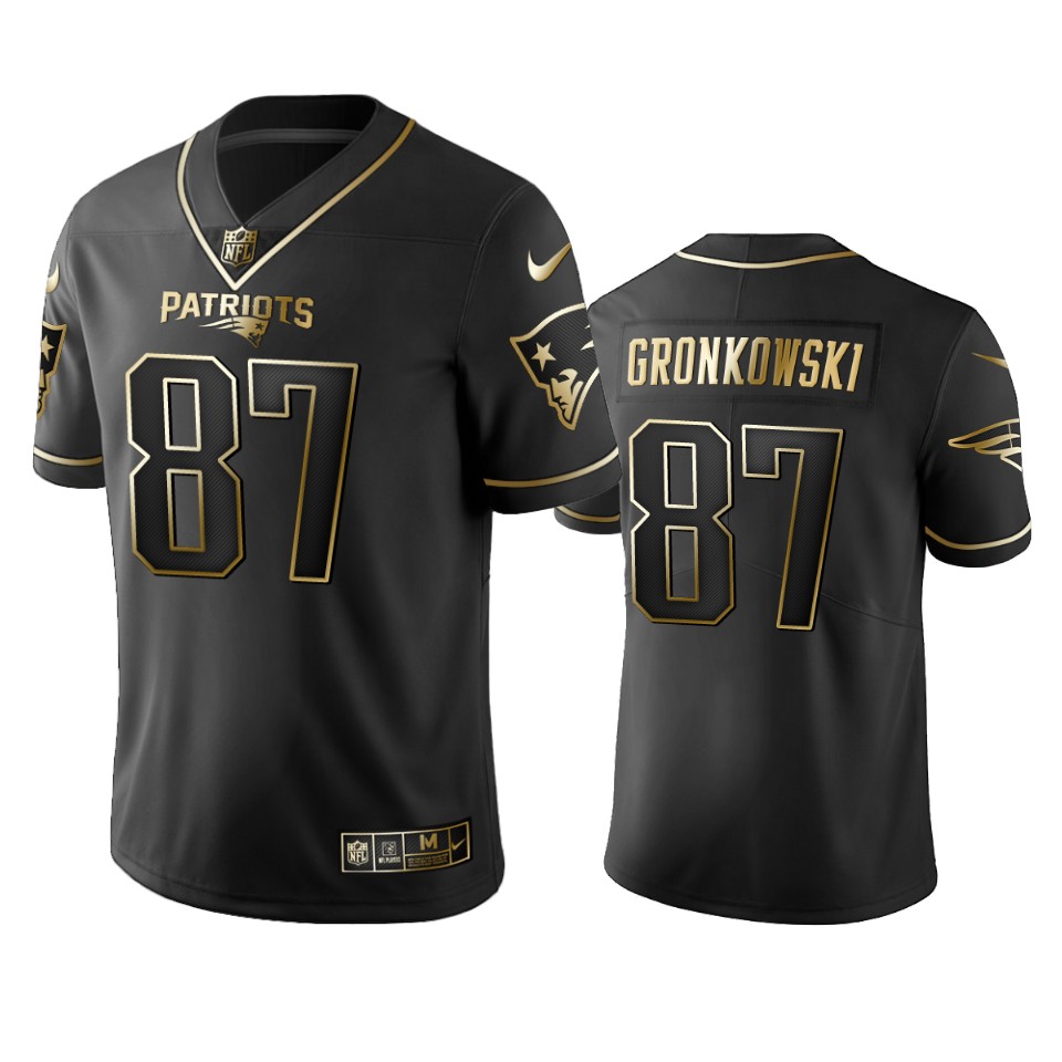 Nike Patriots #87 Rob Gronkowski Black Golden Limited Edition Stitched NFL Jersey Nike Patriots #87 Rob Gronkowski Black Golden Limited Edition Stitched NFL Jersey