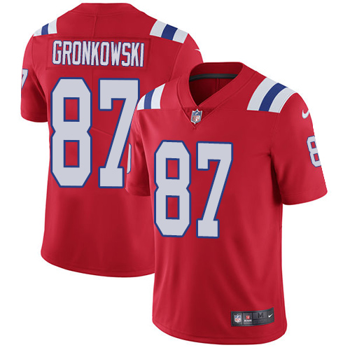 Nike Patriots #87 Rob Gronkowski Red Alternate Men's Stitched NFL Vapor Untouchable Limited Jersey Nike Patriots #87 Rob Gronkowski Red Alternate Men's Stitched NFL Vapor Untouchable Limited Jersey