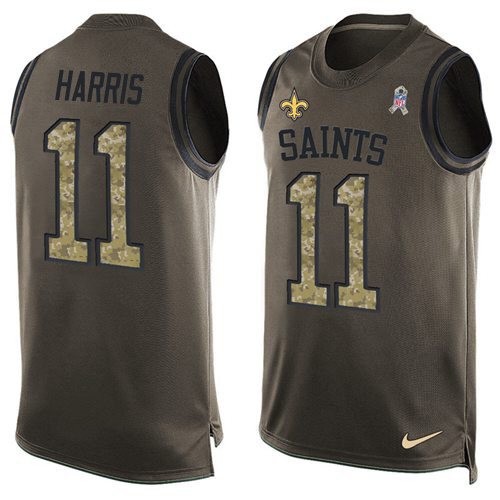 Nike Saints #11 Deonte Harris Green Men's Stitched NFL Limited Salute To Service Tank Top Jersey Nike Saints #11 Deonte Harris Green Men's Stitched NFL Limited Salute To Service Tank Top Jersey