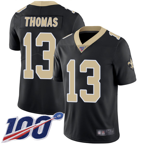 Nike Saints #13 Michael Thomas Black Team Color Men's Stitched NFL 100th Season Vapor Limited Jersey Nike Saints #13 Michael Thomas Black Team Color Men's Stitched NFL 100th Season Vapor Limited Jersey