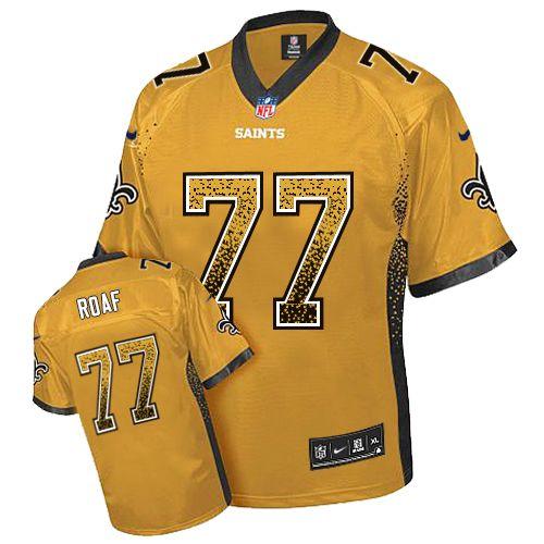 Nike Saints #77 Willie Roaf Gold Men's Stitched NFL Elite Drift Fashion Jersey Nike Saints #77 Willie Roaf Gold Men's Stitched NFL Elite Drift Fashion Jersey