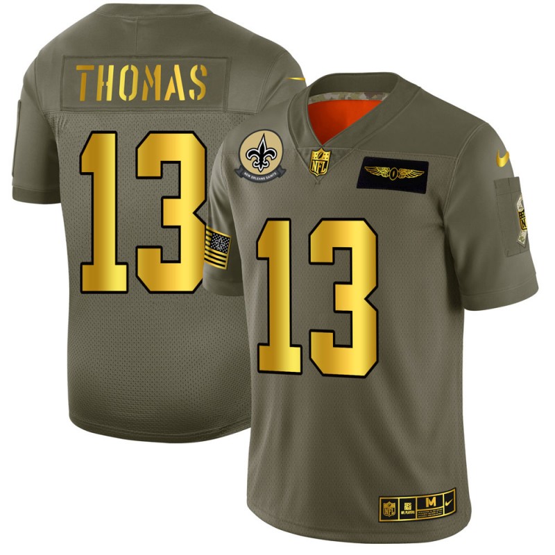 New Orleans Saints #13 Michael Thomas NFL Men's Nike Olive Gold 2019 Salute to Service Limited Jersey New Orleans Saints #13 Michael Thomas NFL Men's Nike Olive Gold 2019 Salute to Service Limited Jersey