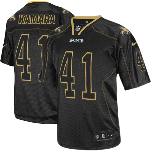 Nike Saints #41 Alvin Kamara Lights Out Black Men's Stitched NFL Elite Jersey Nike Saints #41 Alvin Kamara Lights Out Black Men's Stitched NFL Elite Jersey