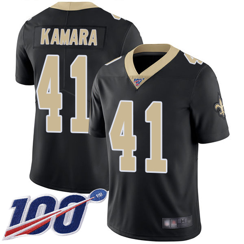 Nike Saints #41 Alvin Kamara Black Team Color Men's Stitched NFL 100th Season Vapor Limited Jersey Nike Saints #41 Alvin Kamara Black Team Color Men's Stitched NFL 100th Season Vapor Limited Jersey