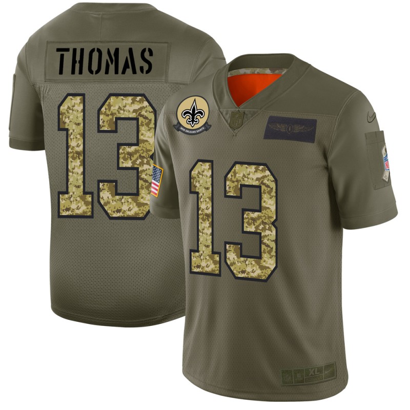 New Orleans Saints #13 Michael Thomas Men's Nike 2019 Olive Camo Salute To Service Limited NFL Jersey New Orleans Saints #13 Michael Thomas Men's Nike 2019 Olive Camo Salute To Service Limited NFL Jersey