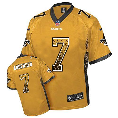 Nike Saints #7 Morten Andersen Gold Men's Stitched NFL Elite Drift Fashion Jersey Nike Saints #7 Morten Andersen Gold Men's Stitched NFL Elite Drift Fashion Jersey