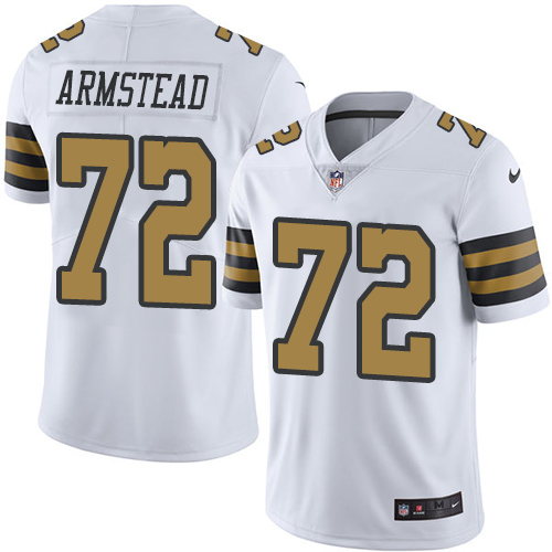 Nike Saints #72 Terron Armstead White Men's Stitched NFL Limited Rush Jersey Nike Saints #72 Terron Armstead White Men's Stitched NFL Limited Rush Jersey
