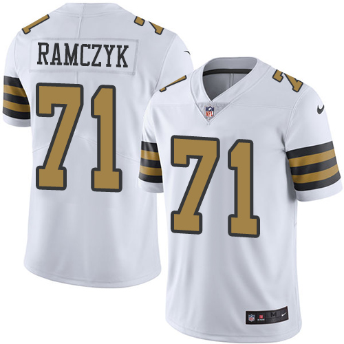 Nike Saints #71 Ryan Ramczyk White Men's Stitched NFL Limited Rush Jersey Nike Saints #71 Ryan Ramczyk White Men's Stitched NFL Limited Rush Jersey
