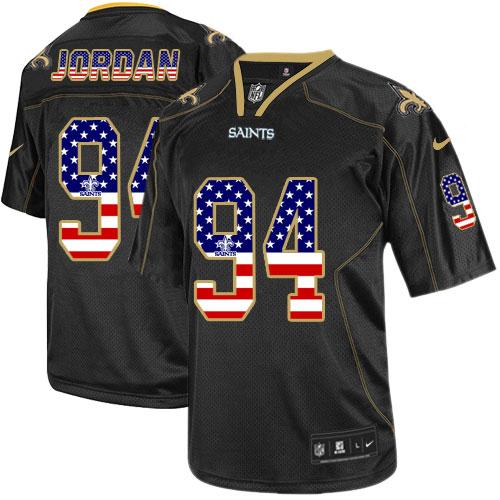 Nike Saints #94 Cameron Jordan Black Men's Stitched NFL Elite USA Flag Fashion Jersey Nike Saints #94 Cameron Jordan Black Men's Stitched NFL Elite USA Flag Fashion Jersey