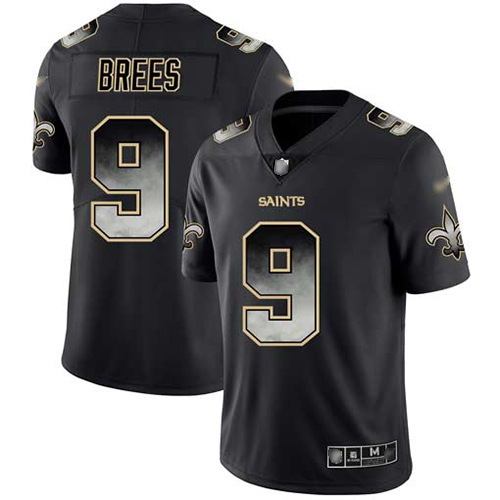 Nike Saints #9 Drew Brees Black Men's Stitched NFL Vapor Untouchable Limited Smoke Fashion Jersey Nike Saints #9 Drew Brees Black Men's Stitched NFL Vapor Untouchable Limited Smoke Fashion Jersey