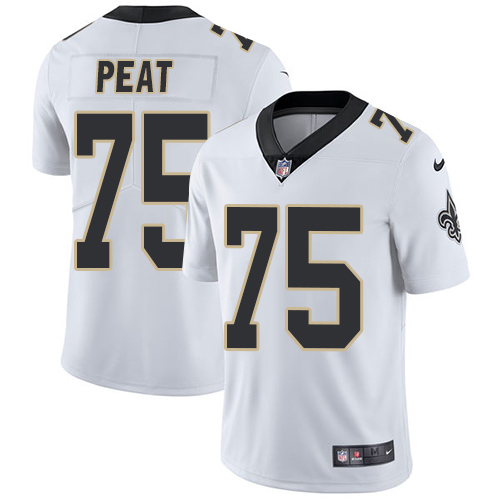 Nike Saints #75 Andrus Peat White Men's Stitched NFL Vapor Untouchable Limited Jersey Nike Saints #75 Andrus Peat White Men's Stitched NFL Vapor Untouchable Limited Jersey
