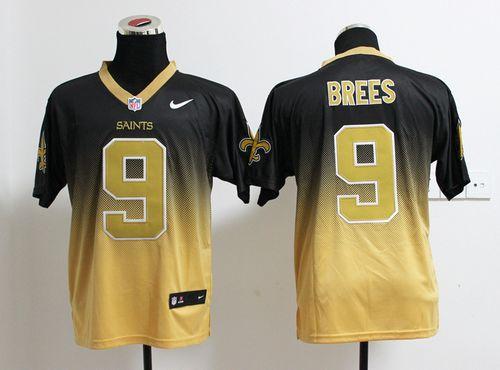 Nike Saints #9 Drew Brees Black/Gold Men's Stitched NFL Elite Fadeaway Fashion Jersey Nike Saints #9 Drew Brees Black/Gold Men's Stitched NFL Elite Fadeaway Fashion Jersey