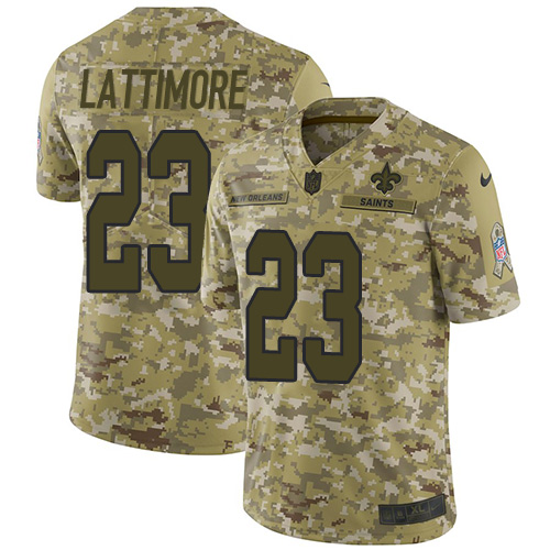 Nike Saints #23 Marshon Lattimore Camo Men's Stitched NFL Limited 2018 Salute To Service Jersey Nike Saints #23 Marshon Lattimore Camo Men's Stitched NFL Limited 2018 Salute To Service Jersey