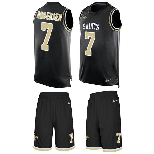 Nike Saints #7 Morten Andersen Black Team Color Men's Stitched NFL Limited Tank Top Suit Jersey Nike Saints #7 Morten Andersen Black Team Color Men's Stitched NFL Limited Tank Top Suit Jersey