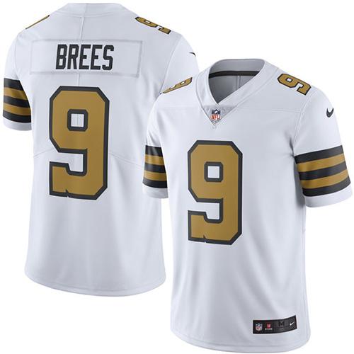 Nike Saints #9 Drew Brees White Men's Stitched NFL Limited Rush Jersey Nike Saints #9 Drew Brees White Men's Stitched NFL Limited Rush Jersey