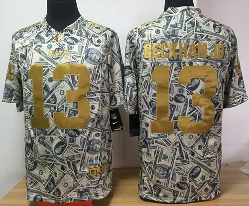 Nike Giants #13 Odell Beckham Jr Dollar Fashion Men's Stitched NFL Elite Jersey Nike Giants #13 Odell Beckham Jr Dollar Fashion Men's Stitched NFL Elite Jersey
