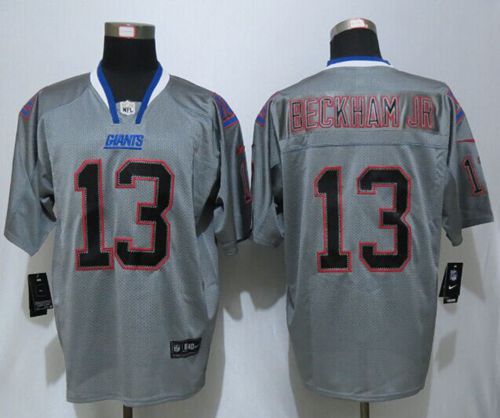 Nike Giants #13 Odell Beckham Jr Lights Out Grey Men's Stitched NFL Elite Jersey Nike Giants #13 Odell Beckham Jr Lights Out Grey Men's Stitched NFL Elite Jersey
