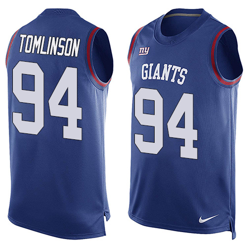 Nike Giants #94 Dalvin Tomlinson Royal Blue Team Color Men's Stitched NFL Limited Tank Top Jersey Nike Giants #94 Dalvin Tomlinson Royal Blue Team Color Men's Stitched NFL Limited Tank Top Jersey