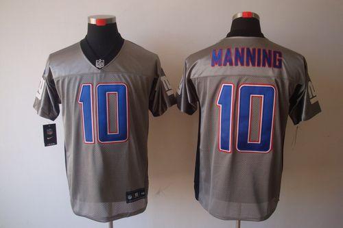 Nike Giants #10 Eli Manning Grey Shadow Men's Stitched NFL Elite Jersey Nike Giants #10 Eli Manning Grey Shadow Men's Stitched NFL Elite Jersey