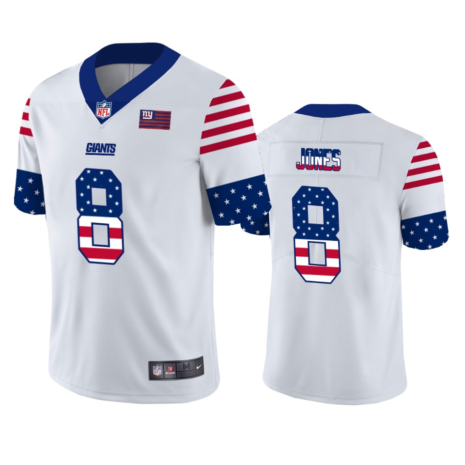 New York Giants #8 Daniel Jones White Men's Nike Team Logo USA Flag Vapor Untouchable Limited NFL Jersey New York Giants #8 Daniel Jones White Men's Nike Team Logo USA Flag Vapor Untouchable Limited NFL Jersey