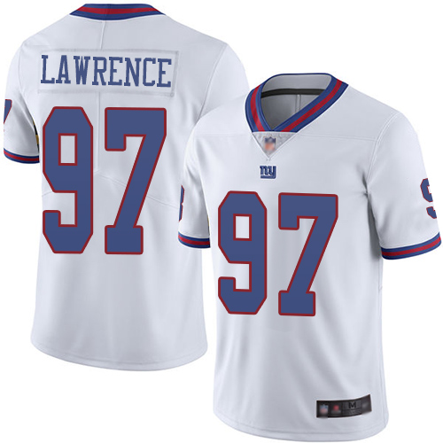 Nike Giants #97 Dexter Lawrence White Men's Stitched NFL Limited Rush Jersey Nike Giants #97 Dexter Lawrence White Men's Stitched NFL Limited Rush Jersey