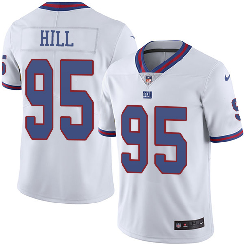 Nike Giants #95 B.J. Hill White Men's Stitched NFL Limited Rush Jersey Nike Giants #95 B.J. Hill White Men's Stitched NFL Limited Rush Jersey
