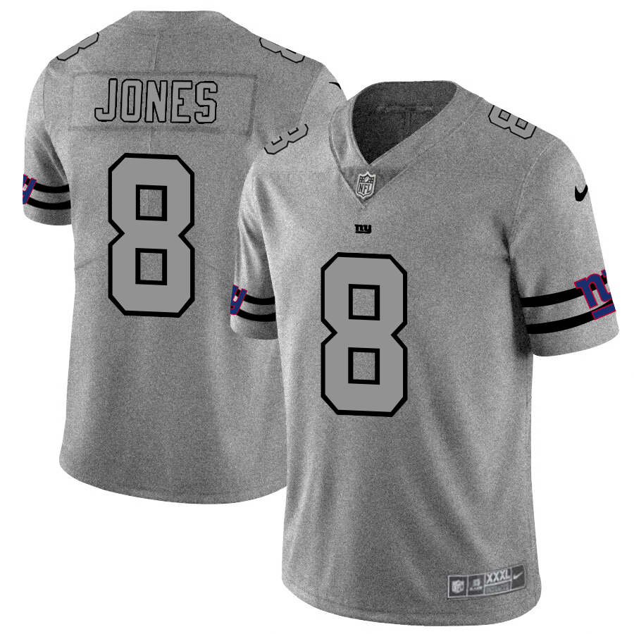New York Giants #8 Daniel Jones Men's Nike Gray Gridiron II Vapor Untouchable Limited NFL Jersey New York Giants #8 Daniel Jones Men's Nike Gray Gridiron II Vapor Untouchable Limited NFL Jersey