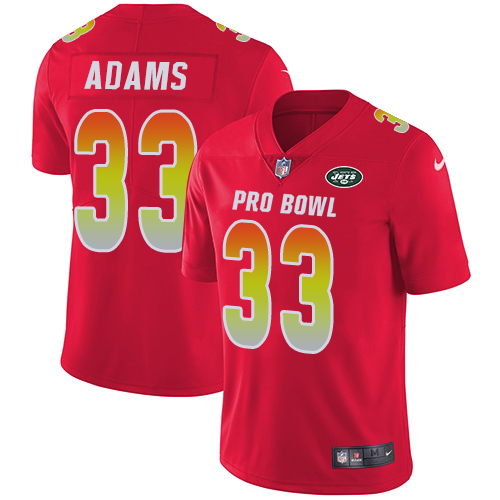 Nike Jets #33 Jamal Adams Red Men's Stitched NFL Limited AFC 2019 Pro Bowl Jersey Nike Jets #33 Jamal Adams Red Men's Stitched NFL Limited AFC 2019 Pro Bowl Jersey