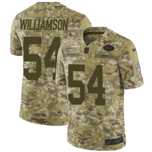 Nike Jets #54 Avery Williamson Camo Men's Stitched NFL Limited 2018 Salute To Service Jersey Nike Jets #54 Avery Williamson Camo Men's Stitched NFL Limited 2018 Salute To Service Jersey
