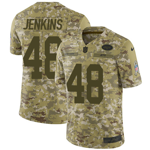 Nike Jets #48 Jordan Jenkins Camo Men's Stitched NFL Limited 2018 Salute To Service Jersey Nike Jets #48 Jordan Jenkins Camo Men's Stitched NFL Limited 2018 Salute To Service Jersey