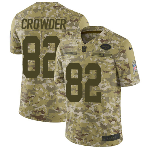 Nike Jets #82 Jamison Crowder Camo Men's Stitched NFL Limited 2018 Salute To Service Jersey Nike Jets #82 Jamison Crowder Camo Men's Stitched NFL Limited 2018 Salute To Service Jersey