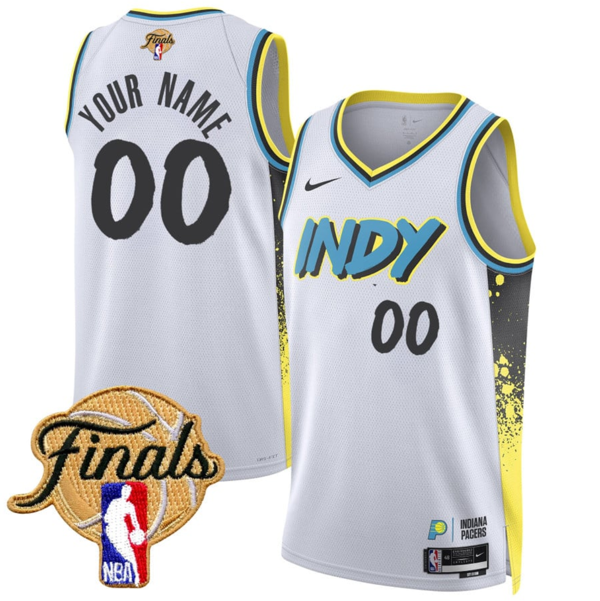 Men's Indiana Pacers Active Player Custom White 2024/25 City Edition Stitched Basketball Jersey