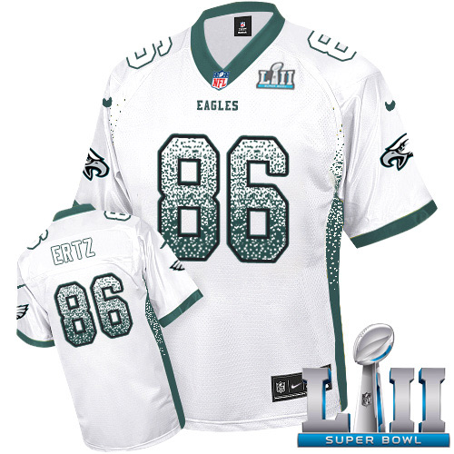 Nike Eagles #86 Zach Ertz White Super Bowl LII Men's Stitched NFL Elite Drift Fashion Jersey Nike Eagles #86 Zach Ertz White Super Bowl LII Men's Stitched NFL Elite Drift Fashion Jersey