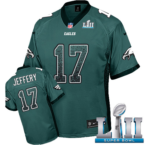 Nike Eagles #17 Alshon Jeffery Midnight Green Team Color Super Bowl LII Men's Stitched NFL Elite Drift Fashion Jersey Nike Eagles #17 Alshon Jeffery Midnight Green Team Color Super Bowl LII Men's Stitched NFL Elite Drift Fashion Jersey